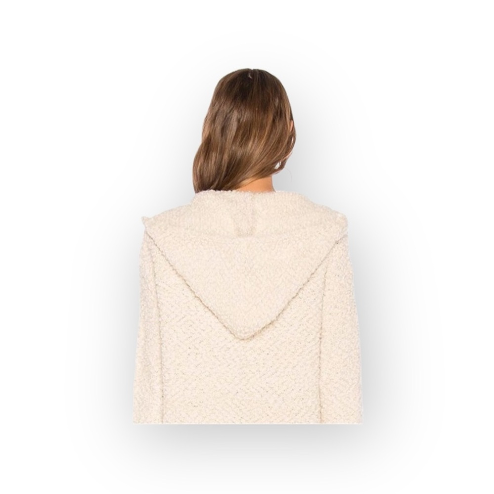 new Young Fabulous & Broke ❃ Wylie Fuzzy Hoodie Cardigan Teddy Coat ❃ Ash ❃ M L - Picture 7 of 16